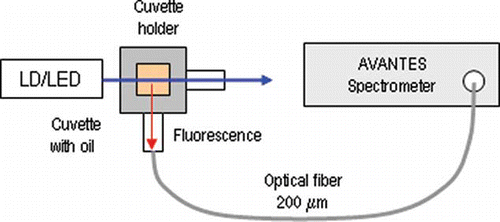 Figure 1 Experimental set-up for measuring fluorescence.