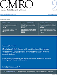 Cover image for Current Medical Research and Opinion, Volume 37, Issue 9, 2021
