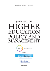 Cover image for Journal of Higher Education Policy and Management, Volume 38, Issue 3, 2016