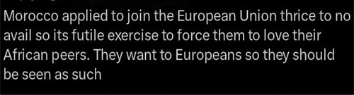 Figure 8. Reminding the world about Morocco’s unsuccessful attempt to join EU.