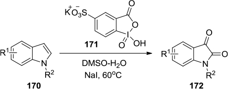 Figure 59 Direct functionalization of indoles to isatins by NaI/IBX-SO3K.