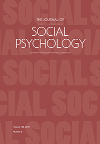 Cover image for The Journal of Social Psychology, Volume 159, Issue 6, 2019