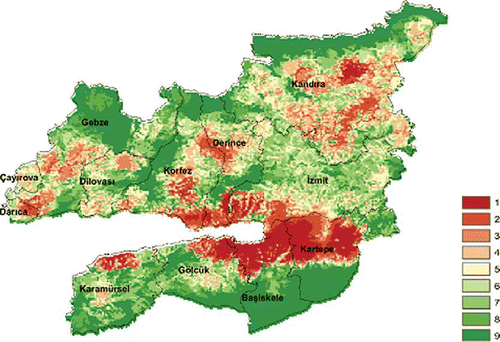 Figure 4. Map of the criterion of “visibility.”