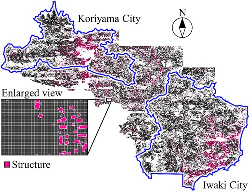 Figure 12. Structure distribution map of the analysed area.