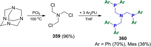 Scheme 208. Preparation of P3,N-acetals from (ClCH2)3N.[Citation538,Citation736]