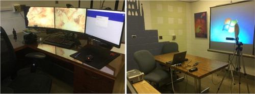 Figure 3. Indoor location with participant office space on the left and collaborator conference room on the right.
