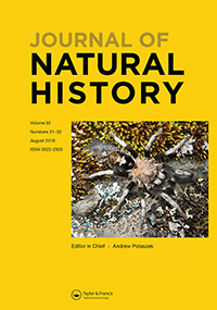 Cover image for Journal of Natural History, Volume 52, Issue 31-32, 2018