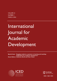 Cover image for International Journal for Academic Development, Volume 21, Issue 1, 2016