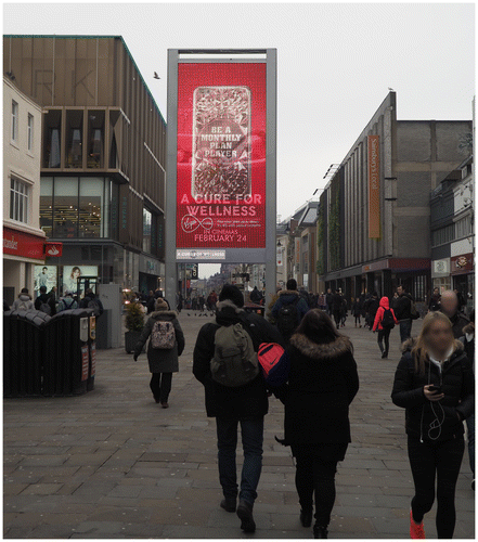 Figure 2. Advertising screen in Northumberland Street.