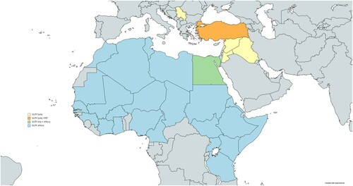 Figure 1. Geographical coverage of the three Migration Funds.