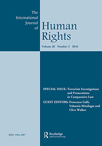 Cover image for The International Journal of Human Rights, Volume 20, Issue 5, 2016