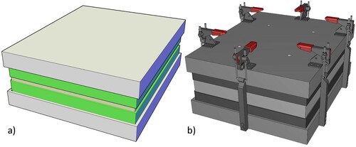 Figure 7. First CAD drawing of the new cell (a) and the final CAD version (b).