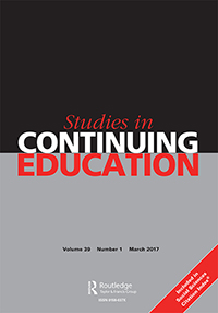 Cover image for Studies in Continuing Education, Volume 39, Issue 1, 2017