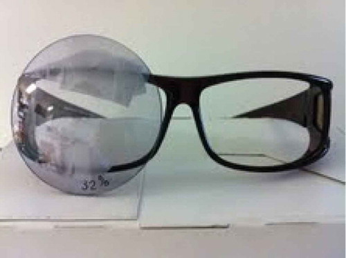 Figure 3. Prototype of spectacles for the Pulfrich phenomenon.