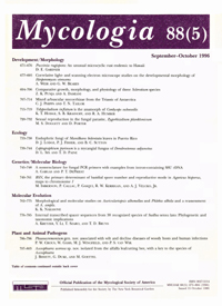 Cover image for Mycologia, Volume 88, Issue 5, 1996