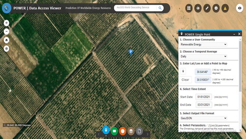 Figure 2. NASA’s POWER Data Access Viewer.