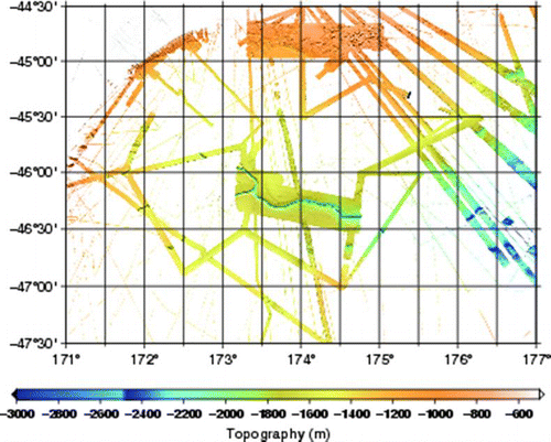 Figure 2  Map showing all multibeam profiles, including those in Figs. 3–6, 8 and 10, and others gathered in previous cruises.