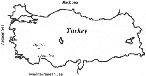 Figure 2. Location of the stations in the Mediterranean region of Turkey.