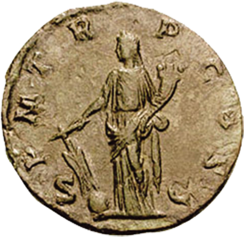 Figure 1. Fortuna, Roman coin, 2nd century BCE.6