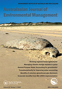 Cover image for Australasian Journal of Environmental Management, Volume 25, Issue 3, 2018