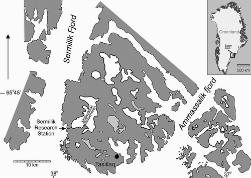 FIGURE 1 Map of Ammassalik Island, Southeast Greenland.