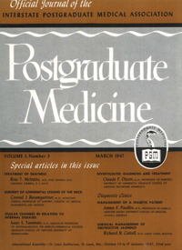 Cover image for Postgraduate Medicine, Volume 1, Issue 3, 1947