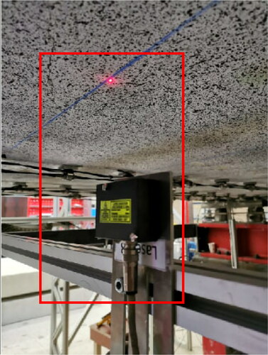 Figure 4. Application of laser distance sensor to measure the deflection.