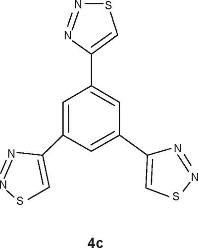 Figure 3 Compound 4c Chemical structure of 1,3,5-Tris(1,2,3-thiadiazole-4-yl) benzene.