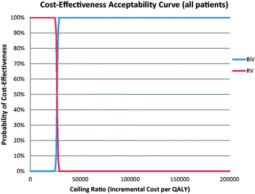 Figure 4. Cost-effectiveness acceptability curves (all patients only).