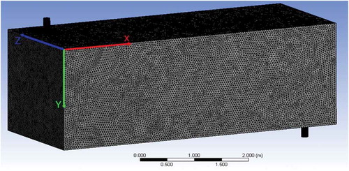 Figure 4. Meshed domain of the simulation model (280 K nodes).