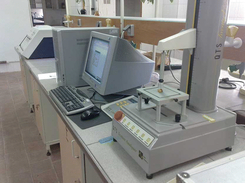 Figure 1 QTS-texture analyzer device used in this study (color figure available online).