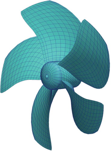 Figure 10. Discretized KP505 propeller (3015 cells).