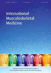 Cover image for International Musculoskeletal Medicine, Volume 37, Issue 4, 2015