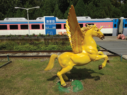 Figure 13. Flying Unicorn, Hwarangdae Railway Park, Nowŏn District (Photograph by Author, 2023).
