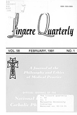 Cover image for The Linacre Quarterly, Volume 58, Issue 1, 1991