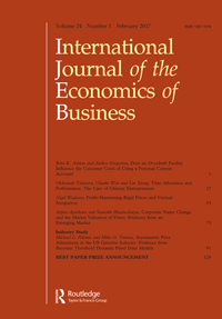 Cover image for International Journal of the Economics of Business, Volume 24, Issue 1, 2017