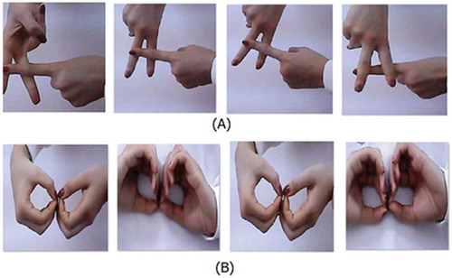 Figure 1. Representation of the letter A and B in Turkish sign language