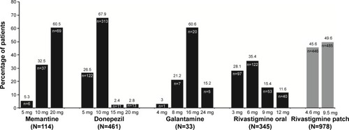 Figure 5 Drug regimen among patients on cholinesterase inhibitors and memantine at the end of the study.