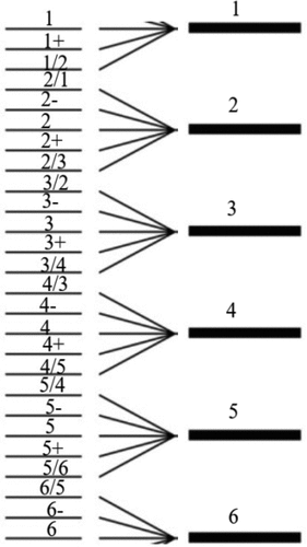 Figure 1. A 26-point grading scale developed based on a 6-point grading scale.
