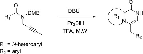 Scheme 17. Synthesis of fused heteroaryl pyrazinones.
