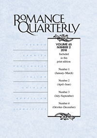 Cover image for Romance Quarterly, Volume 65, Issue 2, 2018
