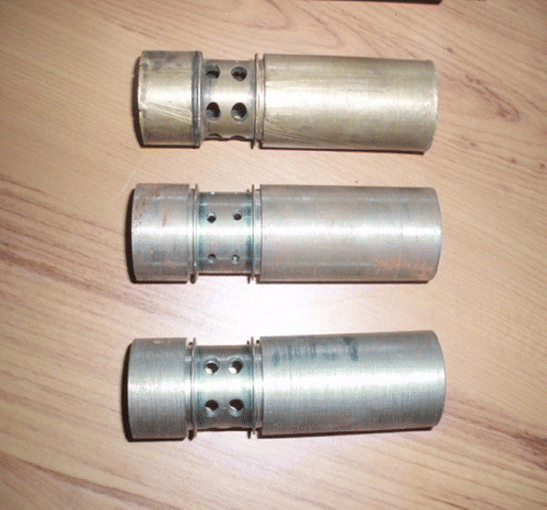 Figure 2 Types of mixing chamber venturis with different hole sizes.