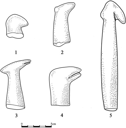 Figure 4 Cylindrical bird figurines from Körtik Tepe (Õzkaya Citation2009: fig. 9; Özkaya et al. Citation2013: 67).