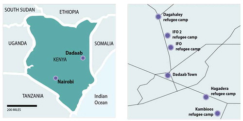 Figure 3. Map of Dadaab complex and individual camps. (Figure from research report [Citation5]).