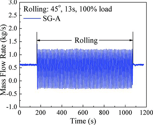 Figure 5 Records of natural circulation under rolling conditions