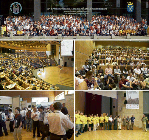 Figure 1. ILCC 2010 in images: (a) 684 delegates from 45 countries participated at the conference; (b) plenary talks, senior talks and award talks were presented in the Auditorium Maximum of Jagiellonian University; (c) inspiring talks and anxious-to-know participants created a vibrant and exciting atmosphere; (d) 680 posters were presented in three poster sessions; (e) organising team with chairman Professor Stanislaw Urban (right). (Photos are courtesy of Krzysztof Magda).
