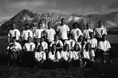 Figure 4. Team photograph of expedition to St Jonsfjorden, Svalbard in 1996
