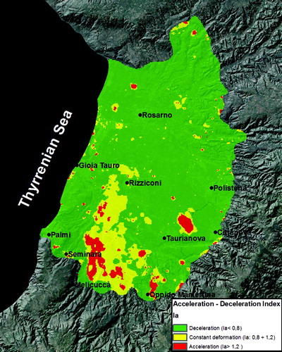 Figure 7. Acceleration-deceleration Index map.