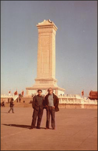 Figure 10. Maurice Kléman and Lam at Tiananmen Square, Beijing (Sept. 1980).