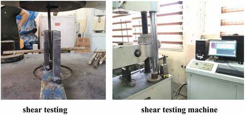 Figure 10. Shear testing for Cot.FRP, Cot.CFRP, and Cot.GFRP bars.